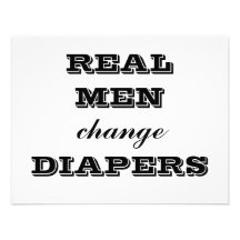 REAL MEN change DIAPERS Personalized Invitation
