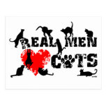 Real men love cats, cats have 9 lives postcards