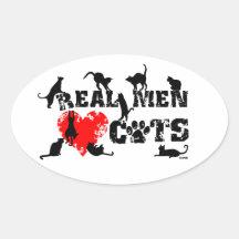 Real men love cats, cats have 9 lives stickers