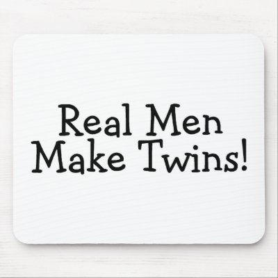 Real Men Make Twins (Black) Mouse Mat by CelebrationZazzle