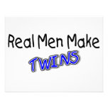 Real Men Make Twins Blue Custom Announcement