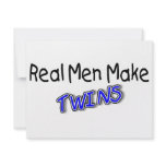Real Men Make Twins Blue invitations