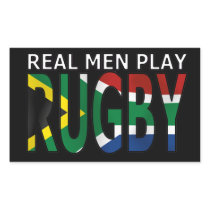 Real Men play Rugby South Africa Rectangle Stickers