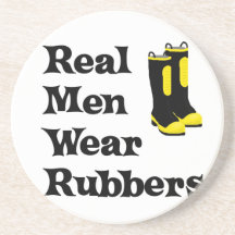 Real Men Wear Rubbers Drink Coaster
