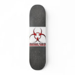 Real RAW Carbon Fibre Textured Biohazard Symbol skateboards