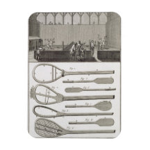 Real tennis and the construction of racquets, from flexible magnets