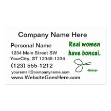Real Women Have Bonsai , design with shears Business Card