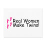 Real Women Make Twins Pink Girl Footprints Post Cards