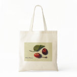 Realism Drawing of Wild Plums and Leaf Tote Bags