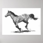 REALISM PENCIL ART OF RUNNING HORSE posters