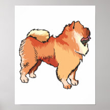 realistic chow chow design poster