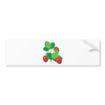 realistic juicy strawberries bumper sticker