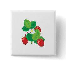 realistic juicy strawberries pinback button