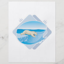 realistic polar bear fishing flyer