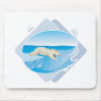 realistic polar bear fishing mouse pads