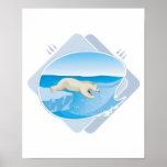 realistic polar bear fishing posters