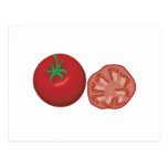 realistic red tomato postcard