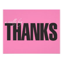 Really Big Thanks Card Personalised Invites