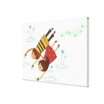 Rear view of a couple flying together gallery wrap canvas