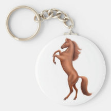 Rearing Chestnut Horse w sig Key Chains