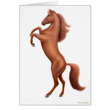 Rearing Chestnut Stallion Card