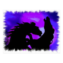 Rearing Horses Design Postcard