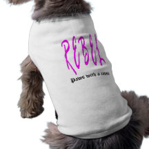REBEL Tshirt Pink, Paws with a cause Pet Tee Shirt