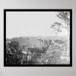 Rebuilding Railroad Bridge Over Cedar Run, VA 1863 Print