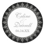 Reception Favor Sticker Classic Baroque Swirl