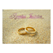Reception Invitation Beach Wedding Rings on beach