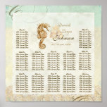 Reception Table Seating Chart, Sea Horse Coastal Posters