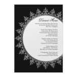 ReceptionDinner Menu Classic Baroque Swirl Circle Invitation