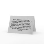 RECESSION CARD #1: The Life List