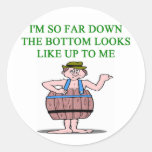 recession depression joke round stickers