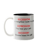 Recession, Depression, Recovery - Economy mugs