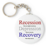 Recession Depression Recovery keychains
