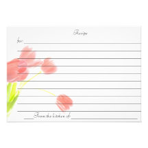 RECIPE CARD PERSONALIZED ANNOUNCEMENTS