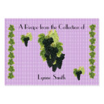 Recipe card (small) Grape Cluster design Business Card Template