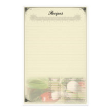 Recipe Custom Stationery