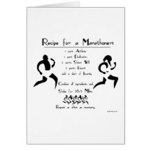 Recipe For a Marathoner Best Of Luck Greeting Card