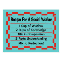 Recipe for a Social Worker Postcards