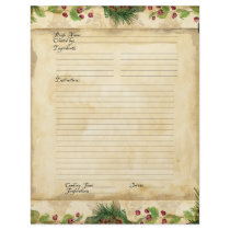 Recipe Page Family Christmas Cookbook Recipe