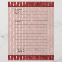 Recipe Page Family Christmas Cookbook Recipe Personalised Flyer