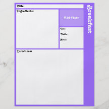 Recipe Page (Light Violet) Full Colour Flyer