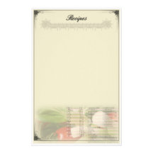 Recipe Stationery Unruled