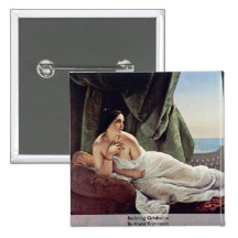 Reclining Odalisque By Hayez Francesco Button
