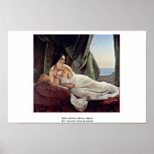 Reclining Odalisque By Hayez Francesco Posters