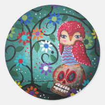 Record Art By Lori Everett Round Stickers