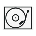record player turntable icon postcards