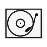 record player turntable icon postcards